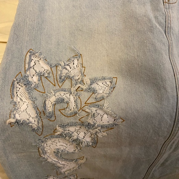 Denim strapless dress/or long skirt/ Designer MI X IT / Full Length Jeans Skirt - Picture 9 of 10